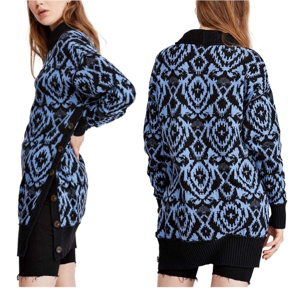 Free People | Winter Skies Wallpaper Tunic Sweater Dress Size XS